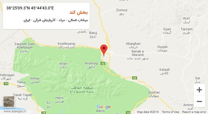 روستای بخش کند بر روی نقشه