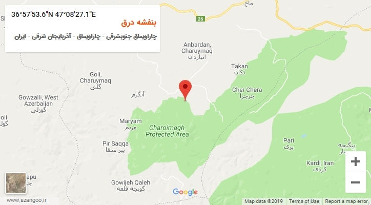 روستای بنفشه درق بر روی نقشه