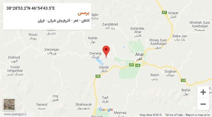 روستای برمس بر روی نقشه