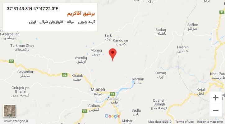 روستای برنلیق آقاکریم بر روی نقشه