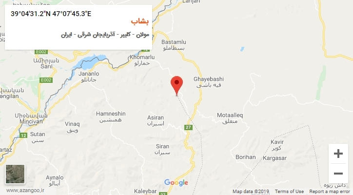 روستای بشاب بر روی نقشه