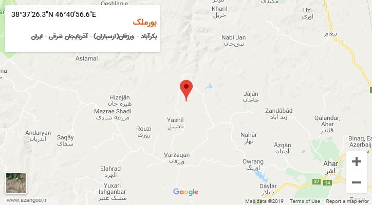 روستای بورملک بر روی نقشه