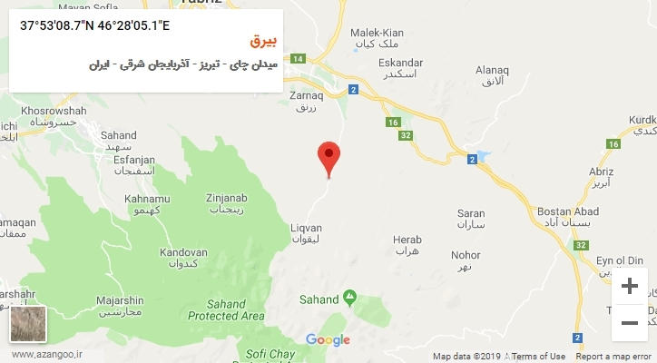روستای بیرق بر روی نقشه