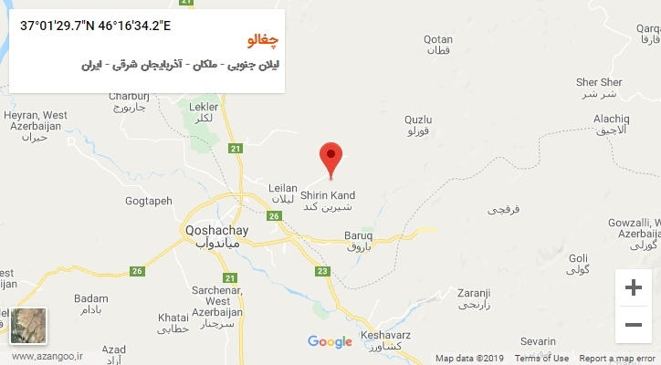 روستای چغالو بر روی نقشه
