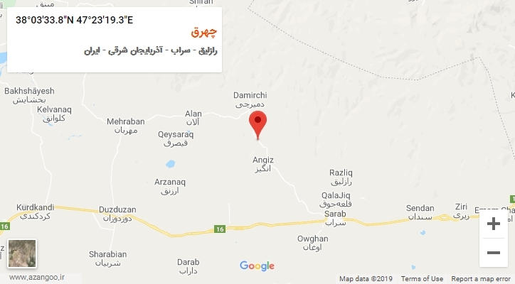 روستای چهرق بر روی نقشه