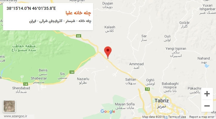 روستای چله خانه علیا بر روی نقشه