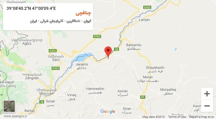 روستای چناقچی بر روی نقشه