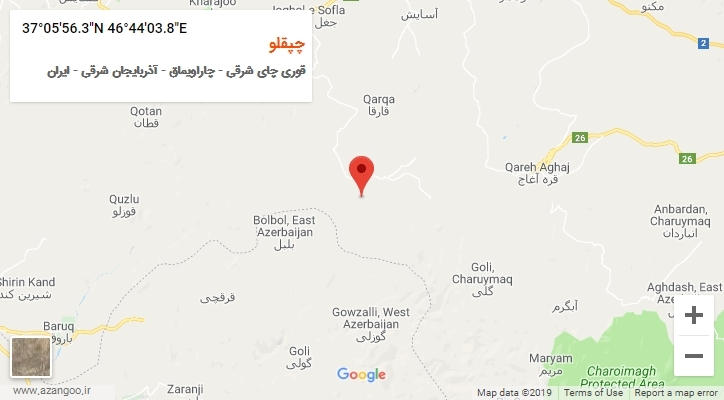 روستای چپقلو بر روی نقشه