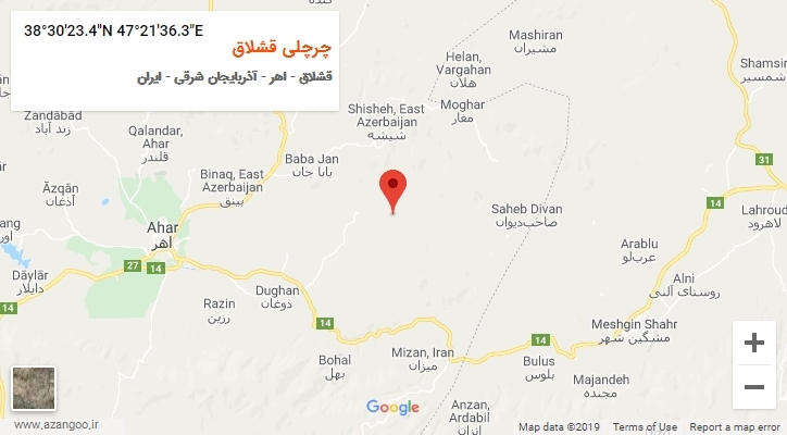 روستای چرچلی قشلاق بر روی نقشه