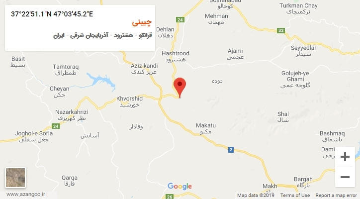 روستای چیبنی بر روی نقشه