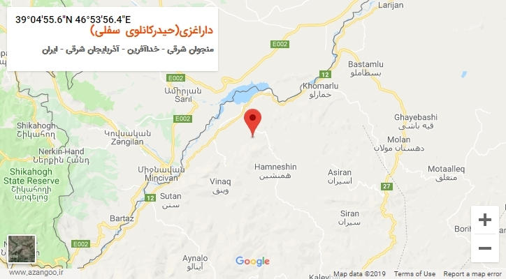 روستای داراغزی(حیدرکانلوی سفلی) بر روی نقشه