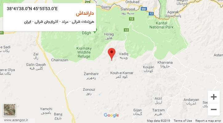 روستای دارانداش بر روی نقشه