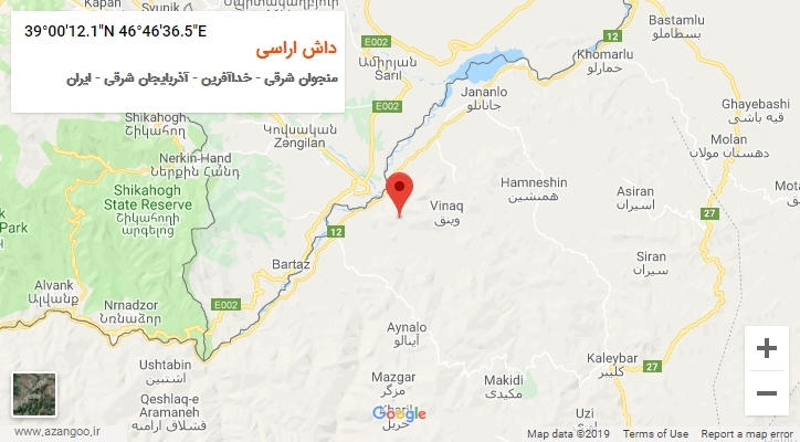 روستای داش اراسی بر روی نقشه