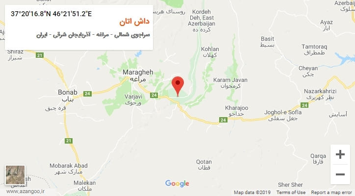 روستای داش اتان بر روی نقشه