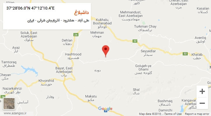 روستای داشبلاغ بر روی نقشه