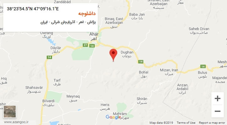 روستای داشلوجه بر روی نقشه