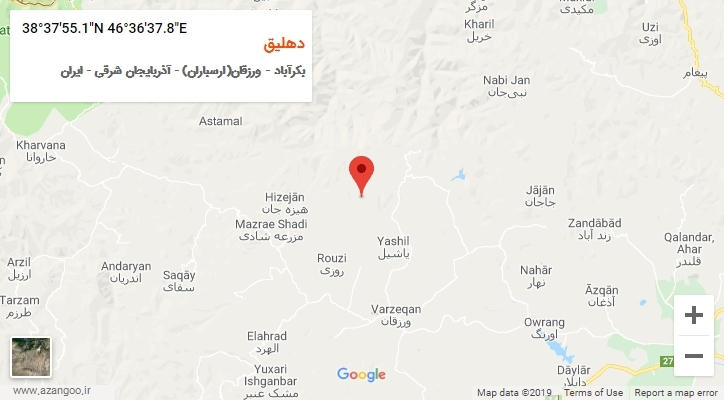 روستای دهلیق بر روی نقشه