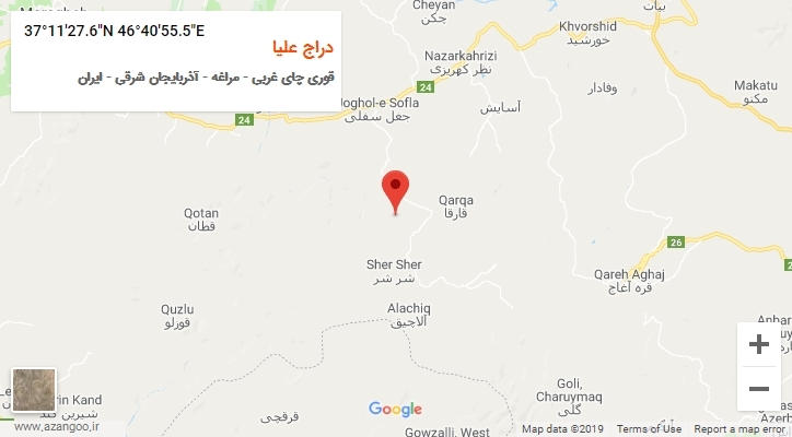روستای دراج علیا بر روی نقشه