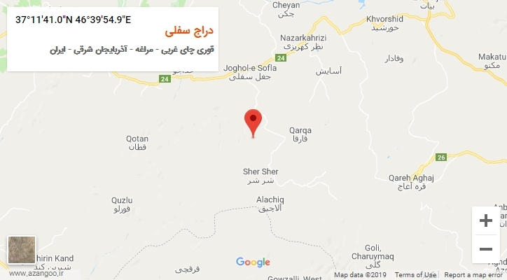 روستای دراج سفلی بر روی نقشه