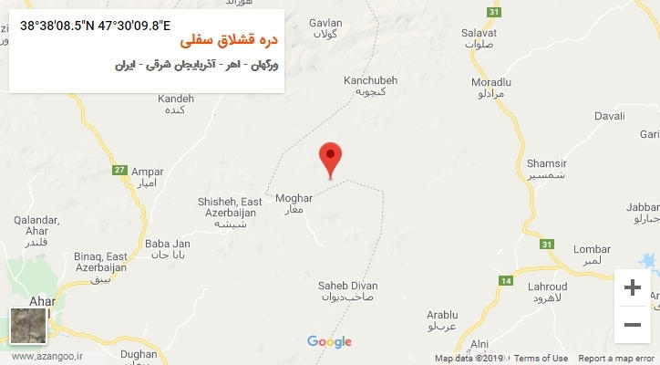 روستای دره قشلاق سفلی بر روی نقشه