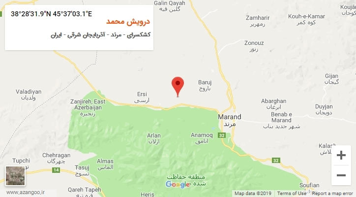 روستای درویش محمد بر روی نقشه