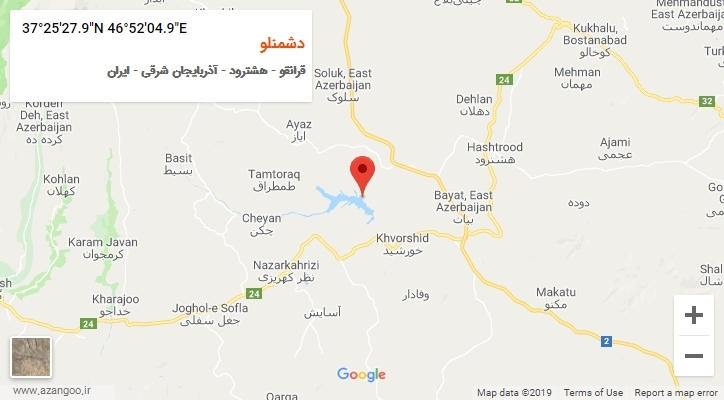 روستای دشمنلو بر روی نقشه