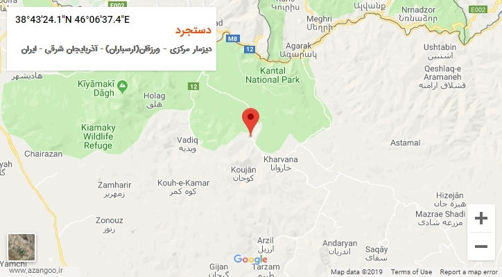 روستای دستجرد بر روی نقشه