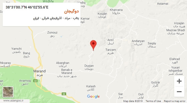 روستای دوگیجان بر روی نقشه