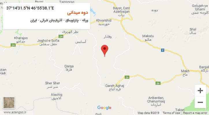 روستای دوه میدانی بر روی نقشه