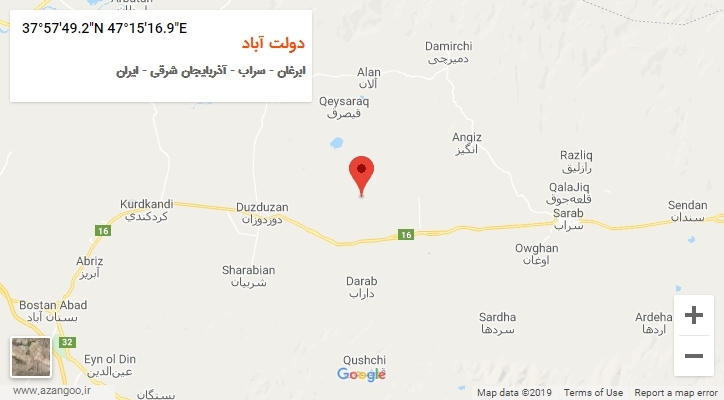 روستای دولت آباد بر روی نقشه