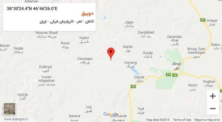 روستای دوپیق بر روی نقشه