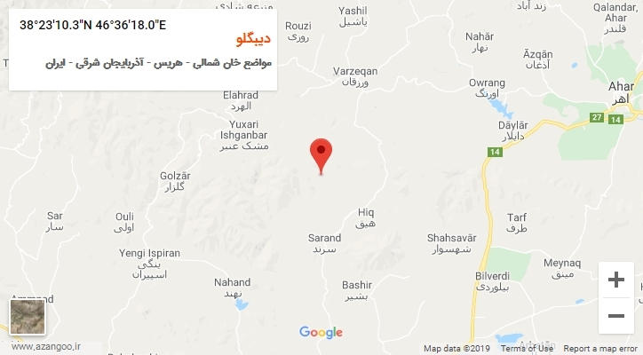 روستای دیبگلو بر روی نقشه