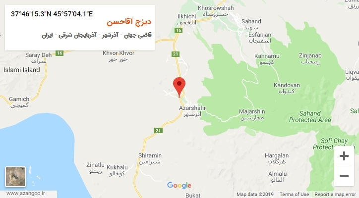 روستای دیزج آقاحسن بر روی نقشه