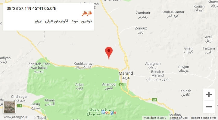 روستای فارفار بر روی نقشه