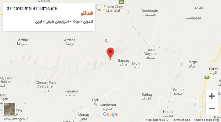 روستای فندقلو بر روی نقشه