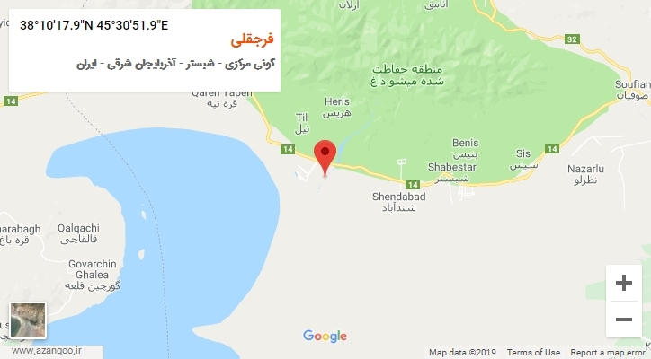 روستای فرجقلی بر روی نقشه