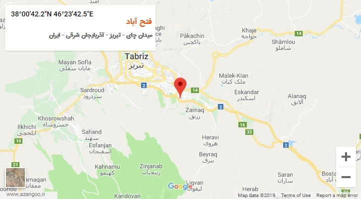 روستای فتح آباد بر روی نقشه