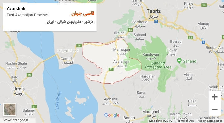 دهستان قاضی جهان بر روی نقشه