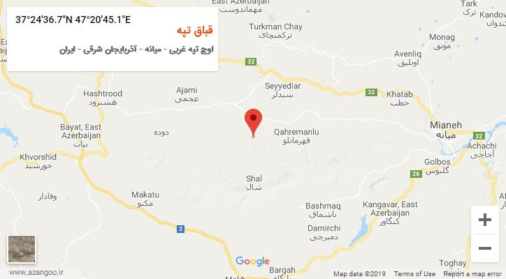 روستای قباق تپه بر روی نقشه