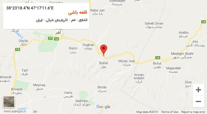 روستای قلعه باشی بر روی نقشه