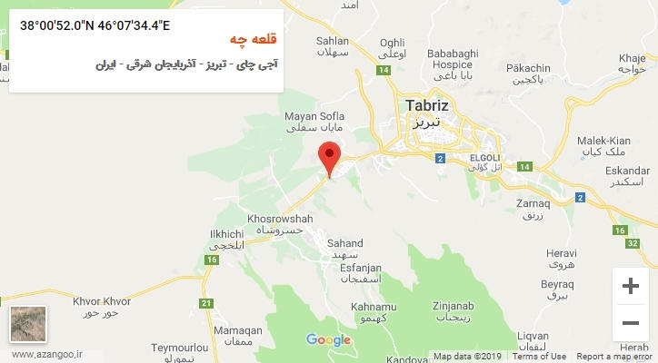 روستای قلعه چه بر روی نقشه
