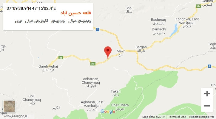 روستای قلعه حسین آباد بر روی نقشه