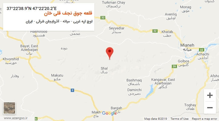 روستای قلعه جوق نجف قلی خان بر روی نقشه
