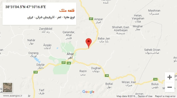 روستای قلعه ملک بر روی نقشه