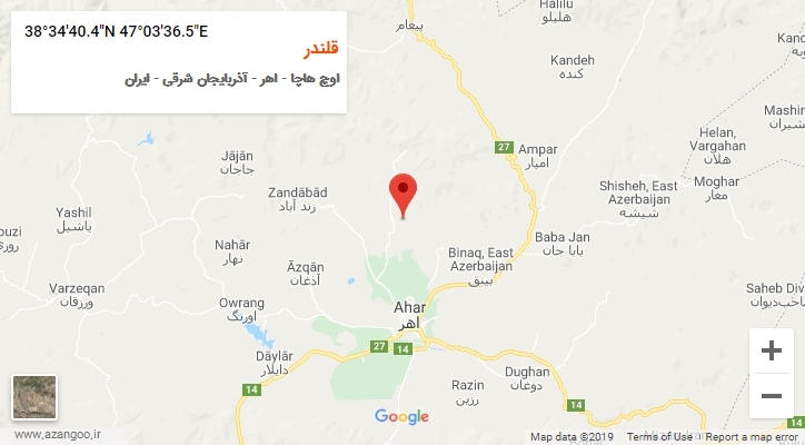 روستای قلندر بر روی نقشه