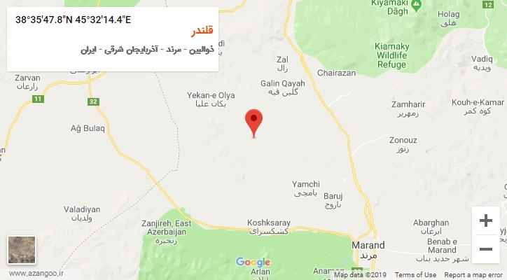 روستای قلندر بر روی نقشه