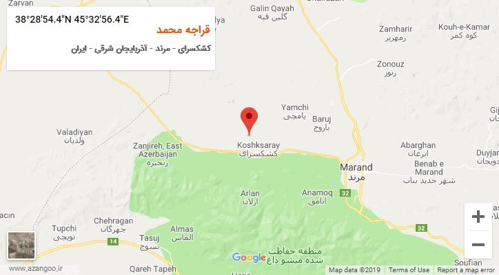 روستای قراجه محمد بر روی نقشه
