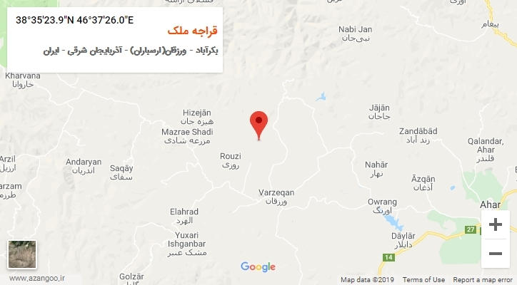 روستای قراجه ملک بر روی نقشه