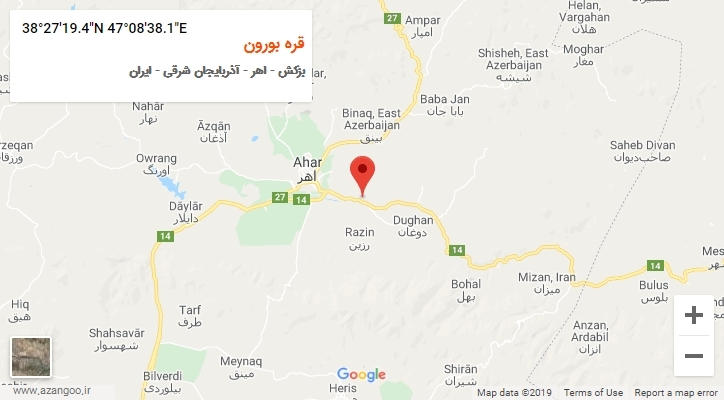 روستای قره بورون بر روی نقشه