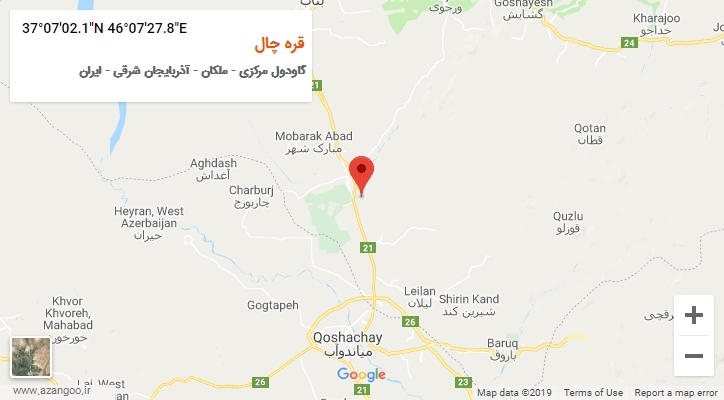 روستای قره چال بر روی نقشه